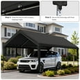 thumbnail image 6 of Pakunoda 10' X 20' Carport Canopy Replacement Cover, Portable Car Garage Shelter Party Top Tent with 34PC Ball Bungees, Grey (Only Cover, Frame Not Included), 6 of 8