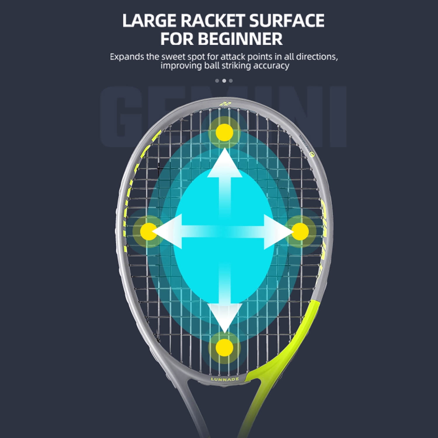 Gemini Pro-Grade Carbon Fiber & Aluminum Tennis Racket - Free bag, 6 Colors (High-Visibility Fluorescent Options), Lightweight Durable Performance for Adults Players, Arm-Friendly Shock Absorption