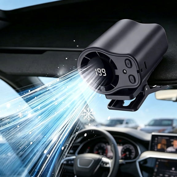 Portable Car AC, 2026 New Car Clip On Air Conditioner Fan with Led Display, 360 Rotating Semi Cooling Clip Fan, 199-Speed Usb Rechargeable Personal Fans for Office, Umbrella