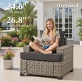 thumbnail image 2 of Ovios 7 Pieces Outdoor Patio Furniture Set All-Weather Rattan Wicker Sectional Sofa and Chairs with Ottomans, Black, 2 of 9