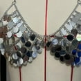thumbnail image 7 of Huhudde Contemporary Sequins Halterneck Bra Top Lightweight Glittering Vest For Belly Dance Costumes And Beach Parties, 7 of 7
