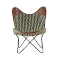 thumbnail image 6 of DecMode Canvas Lounge Chair with Leather Accents, Gray, 6 of 13