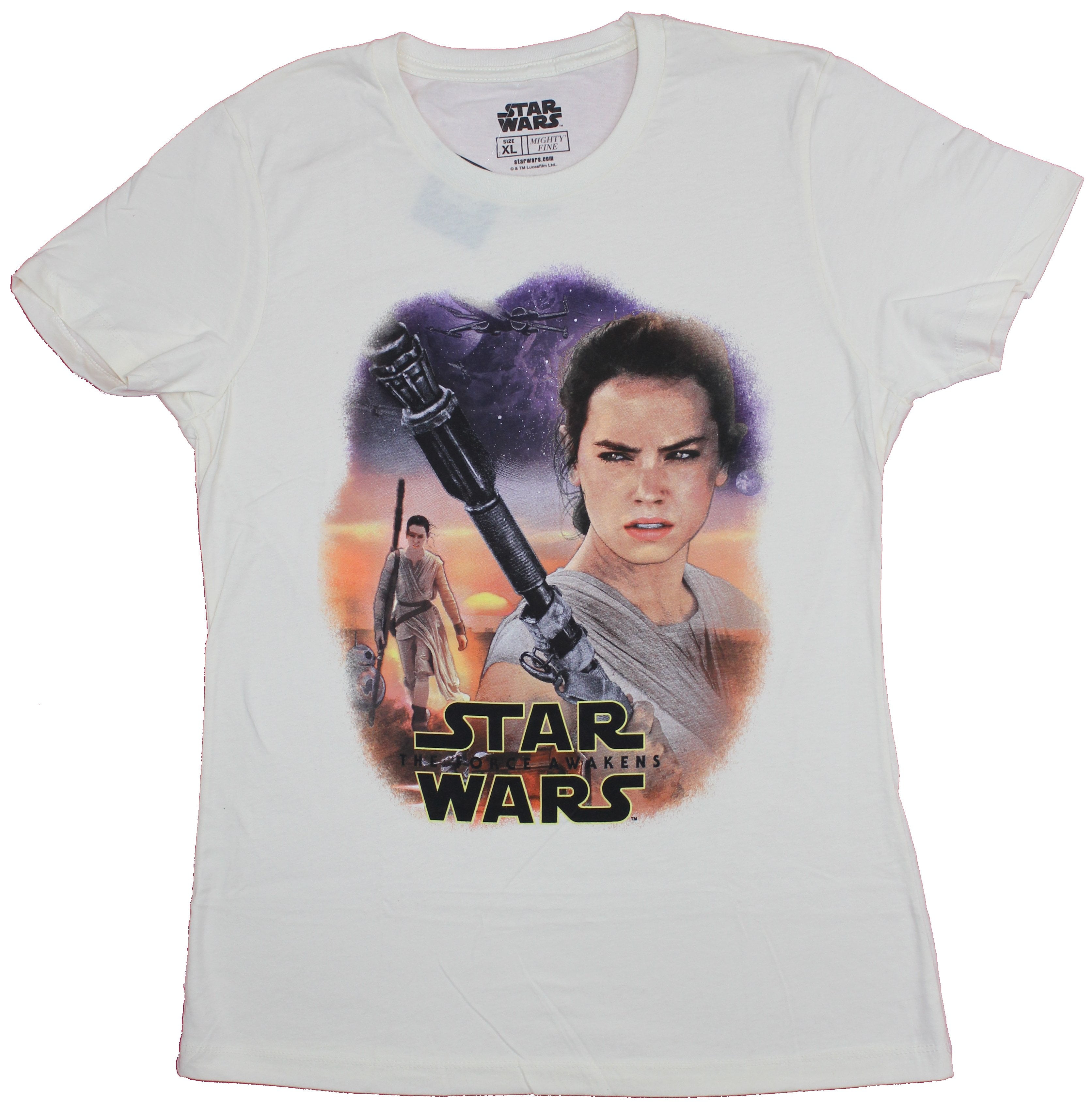 New Star Wars "Force Awakens Rey" Youth Girls Purple Licensed Hi Low Shirt 