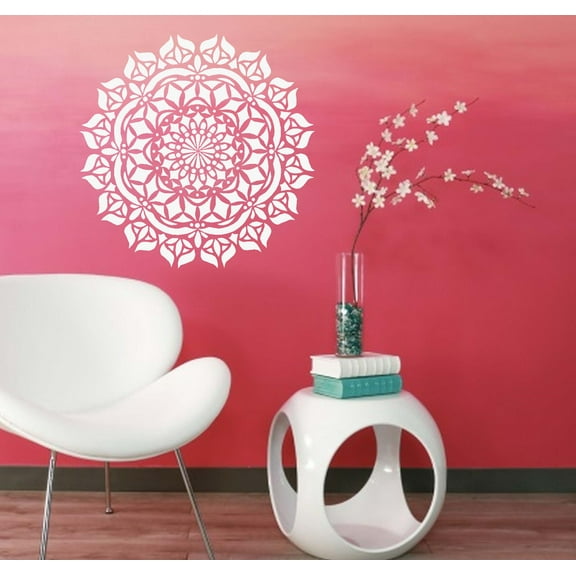 Mandala Wall or Window Decal #46 20" x 20" (White)