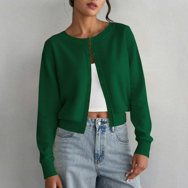 Cárdigan informal de mujer, de gran tamaño, color liso, para otoño/invierno, de manga larga, suéter, blusa, cárdigan, camisa de poliéster para mujer