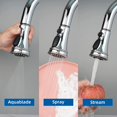thumbnail image 3 of Kitchen Faucet Head Replacement, Pull Down Kitchen Spout with 9 Adapters, 3 Function Kitchen Sink Spouts, Fits Most Faucets (G1/2), Chrome, 3 of 5