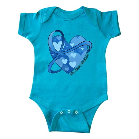 

Inktastic Child Abuse Prevention-Ribbon Around Heart Gift Baby Boy or Baby Girl Bodysuit