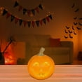 thumbnail image 4 of Holloyiver Halloween Pumpkin Lantern, Jack O Lantern Battery Operated Decorations for Halloween, Round Lightened Pumpkin for Front Porch, Fireplace, Mantle Table Decorations, 5 Inch, 4 of 6