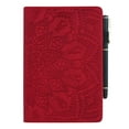 thumbnail image 2 of SaniMore Wallet Case for Samsung Galaxy Tab A8 Case 10.5" 2022 SM-X200/X205, PU Leather Case Embossed Sunflower Shockproof TPU Shell Card/Pen Holder Hand Rope Anti-slip Kikstand Tablet Case, Red, 2 of 15