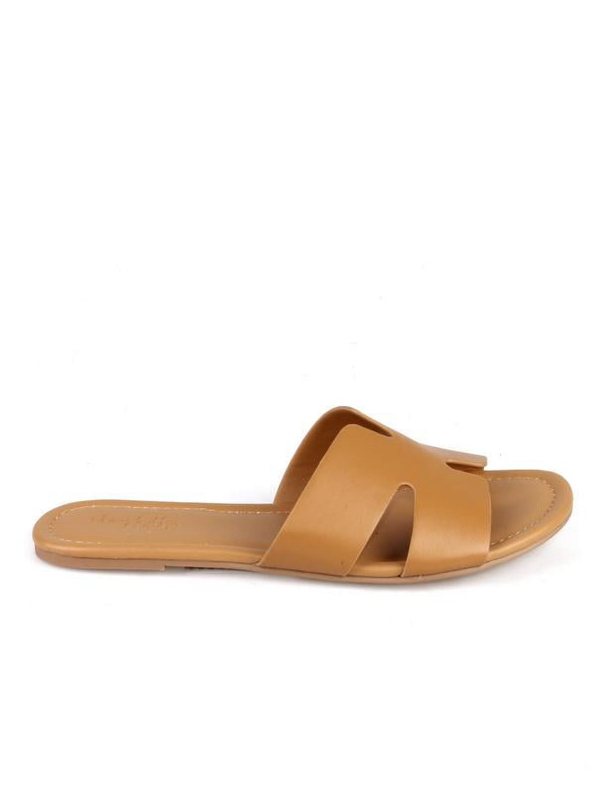 ShoeLala Women's Slide Sandal in Cognac