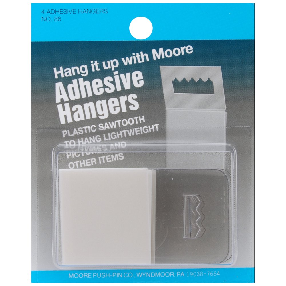 Adhesive Hangers 4/Pkg Plastic Sawtooth