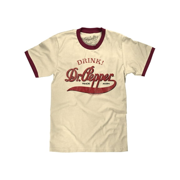 Tee Luv Drink Dr Pepper Vintage Soda Logo Ringer Tee Shirt (Men's) (L)