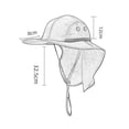 thumbnail image 2 of Casual Breathable Cycling For Women Hiking Caps Wide Brim UV Protection Caps Summer Bucket Hats With Neck Flap Men Fishing Sun Hats ARMY GREEN, 2 of 8
