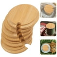 thumbnail image 2 of GETAJGHSD Coffee Mug Lid Replacement Wood Cup Lid Bamboo 6Pcs 3.22X3.22X0.39in, 2 of 8