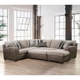 thumbnail image 2 of Furniture of America Dalla Microfiber Upholstered Sectional in Brown, 2 of 5