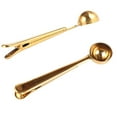 thumbnail image 3 of Cateissary 1 Uds. Clip para cuchara de café 2 en 1 mango largo cuchara de acero inoxidable sellador de bolsas de comida cuchara de té práctica Dorado, 3 of 6