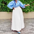 thumbnail image 2 of AURA Womens Elegant Pleated Maxi Skirt With Belt High Waist Office Work Urban Style, 2 of 3