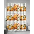 thumbnail image 5 of Fall Shower Curtain Pumpkin Shower Curtains for Bathroom Thanksgiving Decor, Waterproof Polyester Shower Curtain Set with Hooks, Stall Long 36" x 72" Leaves Berry Wood Grain, 5 of 6