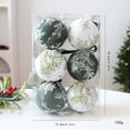 thumbnail image 3 of 2026 Christmas Home Party Decor 8CM Toile Print Fabric Wrapped Christmas Ornaments Balls 6PCS Vintage Chinoiserie Xmas Tree Hanging Decorations With Velvet Ribbon Celebration Party Supplies, 3 of 7