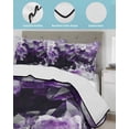 thumbnail image 4 of Purple Black Geometric King Size Down Alternative Comforter, Lightweight Comforter Quilt Bedding Set with Pillow Shams Modern Abstract Crystals Artwork All Seasons Bed Comforter Duvet Insert 96"x106", 4 of 7