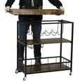 thumbnail image 5 of 3-Tier Bar Carts Kitchen Serving Utility Cart on Wheels with Storage for Outdoor,Kitchen,Club,Living Room, Wood Furniture with Metal Frame, 5 of 8