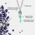 thumbnail image 5 of Shop LC Real Natural Green Howlite Necklace for Women 24" with Lobster Clasp - Healing Crystal Necklaces with Flower Wrapped Pendant Green Howlite Jewelry Birthday Gifts for Women, 5 of 7
