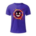 thumbnail image 4 of Tdoqot Mens Halloween Graphic T-shirt- Funny Short Sleeve Crewneck Ghost Tees Purple Size 2XL, 4 of 5