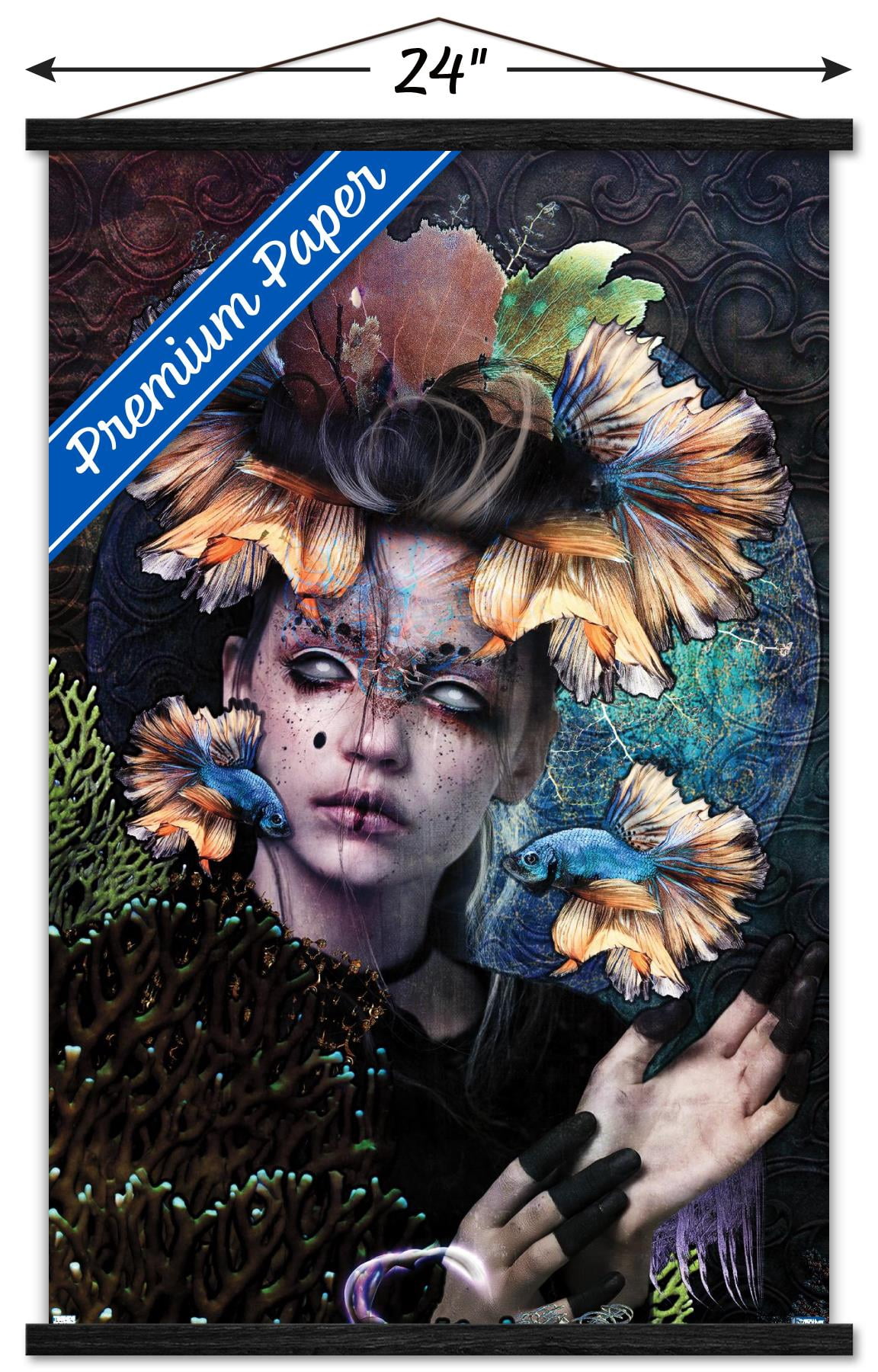 Jena DellaGrottaglia: Cosmic Zodiac - Pisces Wall Poster with Magnetic Frame, 22.375" x 34"