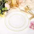 thumbnail image 3 of LIYH 350 Pcs Clear Plastic Plates - Gold Rim Plastic Dinnerware Set, 3 of 8