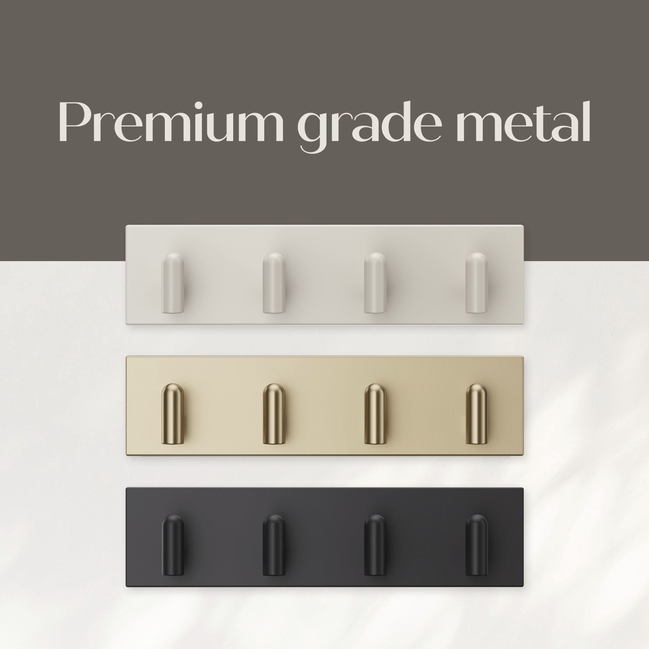 Command Decor Metal Key Rail, Matte Black, Strong Hold, 1 Hook Rail, 8 Small Adhesive Strips