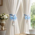 thumbnail image 7 of COM1950s Curtain Tiebacks with Bow and Bead Accents, Decorative Curtain Holdbacks for Window, Adjustable Tie Backs for Living Room, Bedroom, 7 of 7