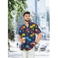 thumbnail image 4 of HAPPY BAY Men's Hawaiian Shirts Short Sleeve Button Down Shirt Men's Vacation Shirts Summer Beach Casual Tropical Shirts for Men Funny 5XL Colorful Trees, Blue, 4 of 6