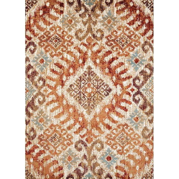 Designer Home Delos Area Rug 3001-00236 Verazanno Crimson Curls Angled 12' 6" x 15' Rectangle