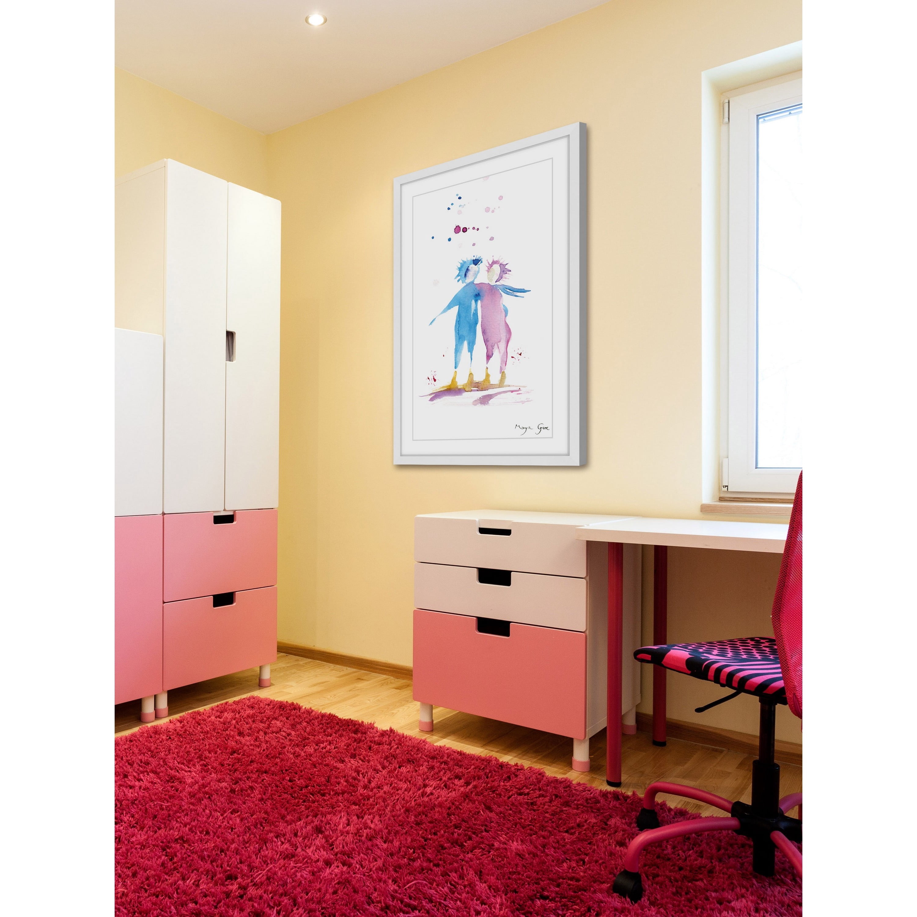 Marmont Hill "Couple Hug" by Maya Gur Framed Painting Print