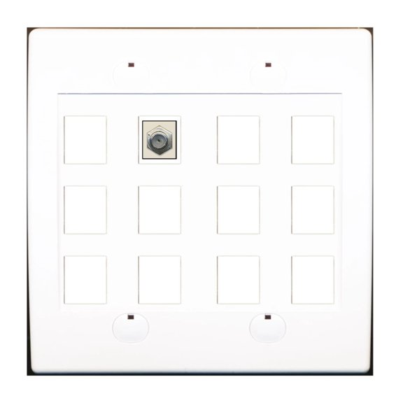 Ultra Spec Cables Custom Wall Plate White with up to 12 Keystone Ports