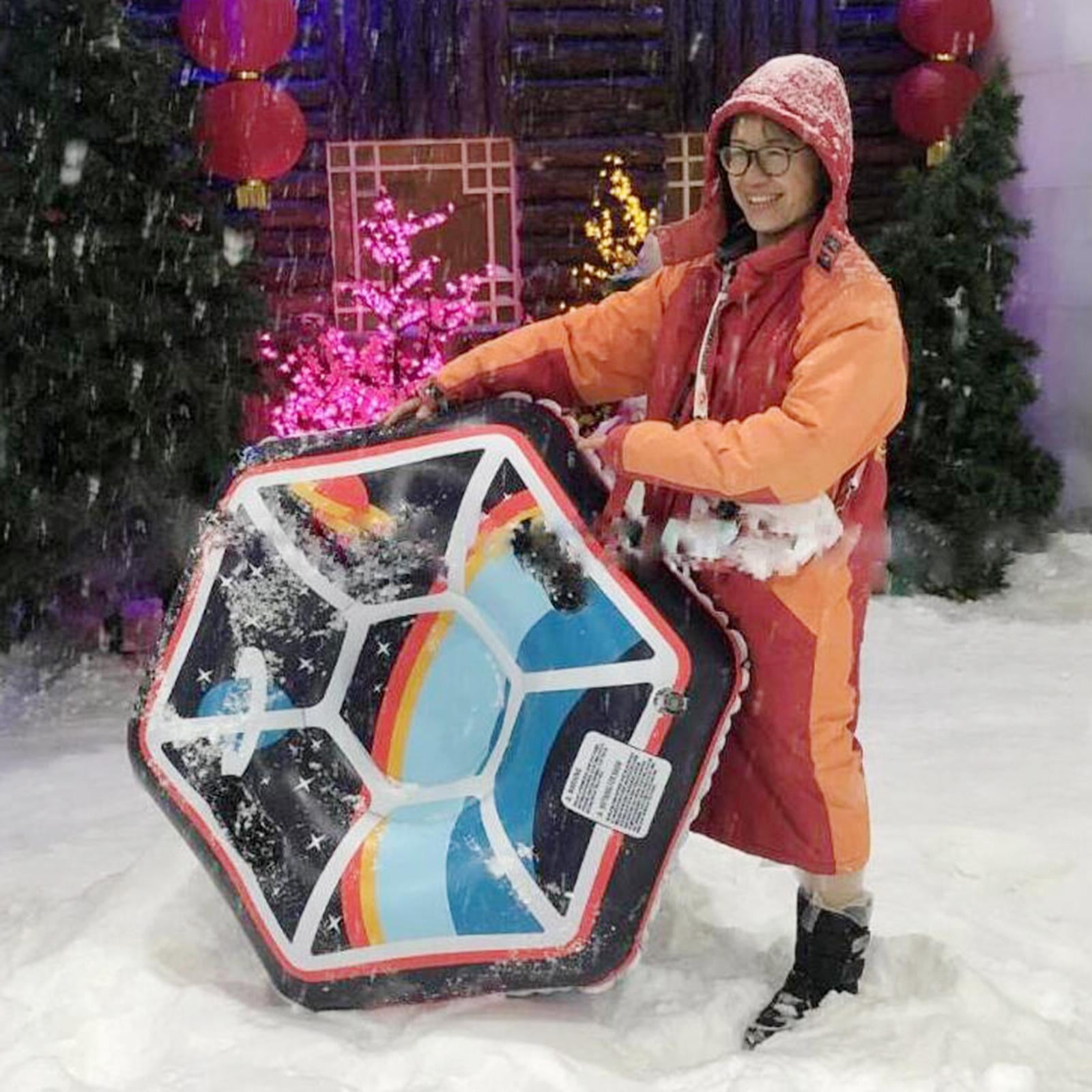 DimyFew Inflatable Snow Tube with Handles for Childern 120cm 120cm Hexagon