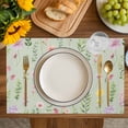 thumbnail image 4 of Pink Spring Floral Placemats Set of 4, Farmhouse Flowers Sage Green Leaves Placemats for Dining Table, Place Mats for Kitchen Tabletop, Waterproof Wipeable Dining Table Mats Set, 4 of 9