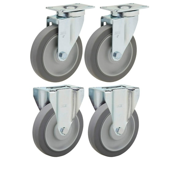 Caster Replacement Kit For Rubbermaid Set Of 4 5 Non-Marking Rubber For Rubbermaid 4600 And 4700 Series Carts And Trucks