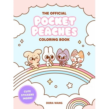Dora Wang: The Official Pocket Peaches Coloring Book: Cozy Coloring and Cute Stickers, 112 pages (Paperback)