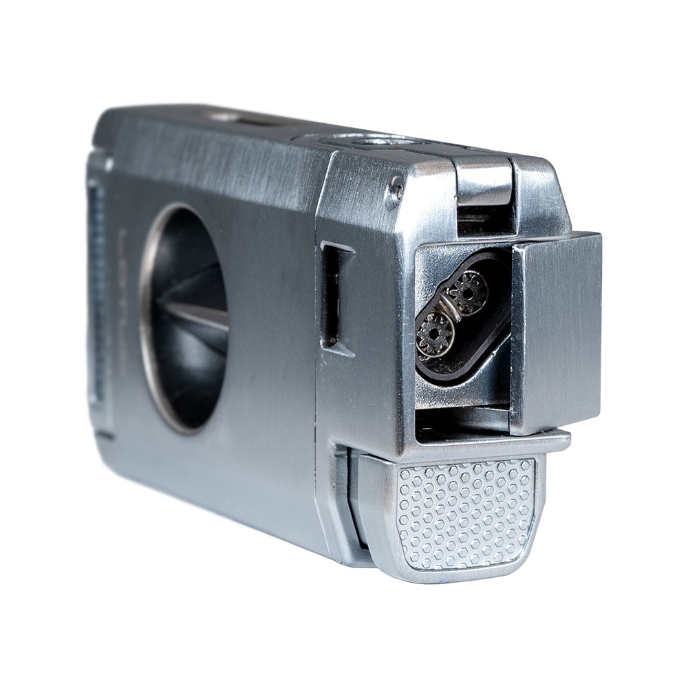 Lotus Excalibur Double Torch Lighter with 2 Cutters - Chrome/Silver