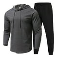thumbnail image 4 of Men‘s Pure Color Lightweight Sweat Absorption Sports Long Sleeve Pullover Sweatshirt Set, 4 of 5