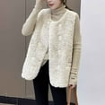 thumbnail image 6 of qolati Women's Shaker Fleece Vest Casual Sleeveless Sherpa Vests Jacket Lightweight Button Down Waistcoat Outerwear with Pockets, 6 of 7