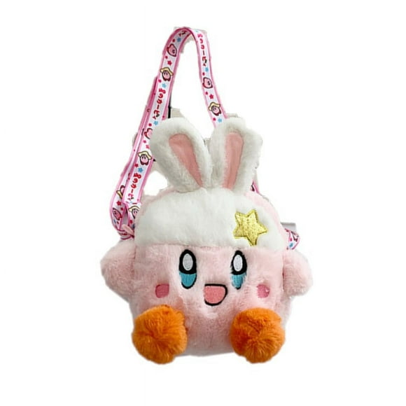 Bolso de Hombro de Peluche KABI Conejo Oído Kirby Bolsa Redonda Pequeña Color Candy
