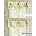 thumbnail image 4 of Tie Up Valance Curtain for Kitchen,Farm Honeybee Gnome Rod Pocket Short Curtains Adjustable Tie-Up Shade Valances,Daisy Flower Yellow Buffalo Plaid Window Treatment for Bathroom Living Room Bedroom, 4 of 8