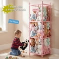 thumbnail image 4 of Gianna Stuffed Animal Storage, 54-Inch Plushies Storage, Features Solid Wood Frame & Secure Elastic Nets, Ideal for Toy Organizers in Playroom, Bedroom, or Nursery，Pink, 4 of 6