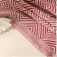 thumbnail image 5 of Fennco Styles Modern Diamond Knitted Throw Blanket with Tassel 50" W x 60" L – Red Geometric Pattern Lightweight Blanket for Couch, Bedroom, Living Room and Office Décor, 5 of 6