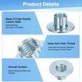 thumbnail image 2 of Uxcell 50-Pack M10x12mm Tuercas en T de Acero Carbono Galvanizado Base Redonda Tuercas de Soldadura Plata, 2 of 7