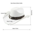 thumbnail image 3 of YAYUBA Western Cowboy Hat for Men and Women - Elegant Suede Panama Hat Adjustable Soft Cowgirl Hat for Outdoor Activities with Wide Edge,White, 3 of 4