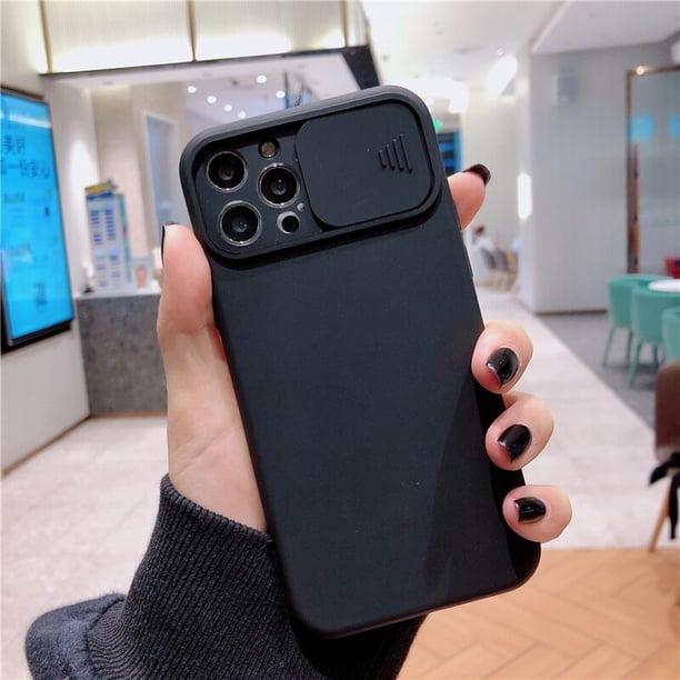 Funda protectora a prueba de golpes para lente de cámara deslizante para iPhone 13 12 Mini 11 Pro XS Max XR 7 8 Plus SE2020 funda blanda de Color sólido caramelo Tan Jianjun unisex