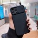 thumbnail image 1 of Funda protectora a prueba de golpes para lente de cámara deslizante para iPhone 13 12 Mini 11 Pro XS Max XR 7 8 Plus SE2020 funda blanda de Color sólido caramelo Tan Jianjun unisex, 1 of 2